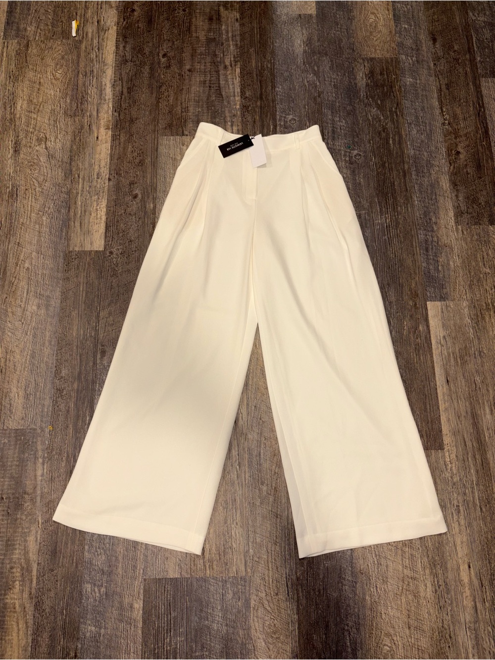 Lafayette 148 New York Cloud Wide Leg Cropped Pants Ivory NWT Size 6